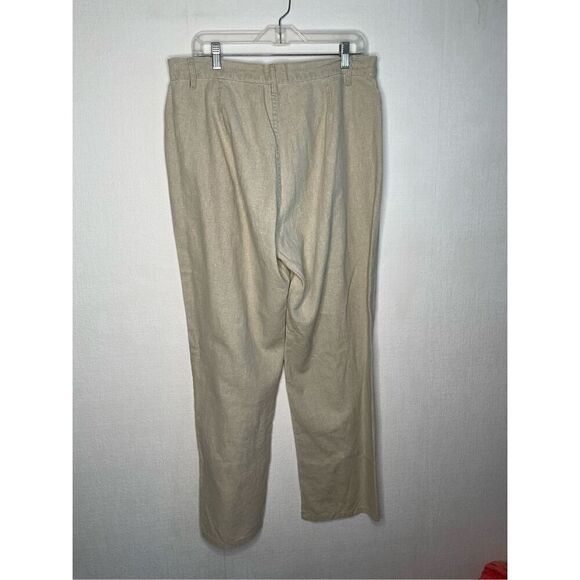FDJ French‎ Dressing Women Linen / Cotton Pants Beige Gray Straight Leg Size 16 - Picture 6 of 11